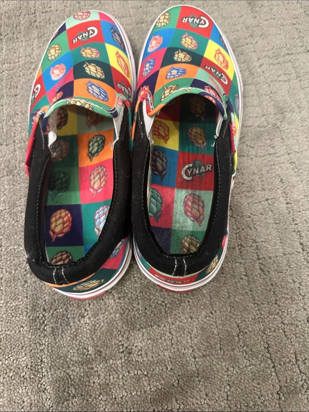 Cynar Mens Slip-On Sneakers in Multicolor Print sz 9.5